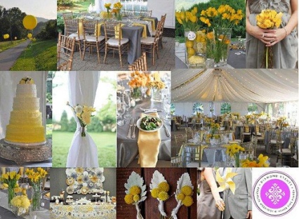 Event Design Yellow Gray Wedding Decor