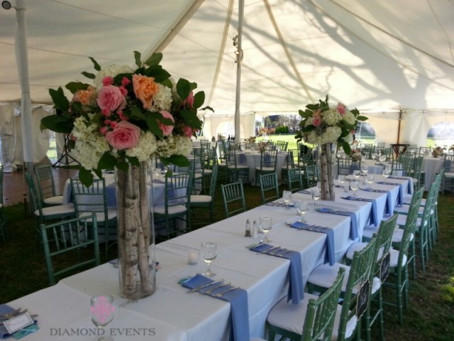 Head Table with tall centerpieces