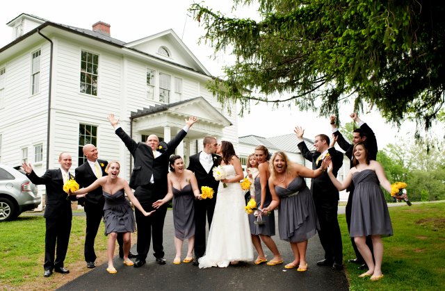 Wedding Party in front of Old School in Waterford